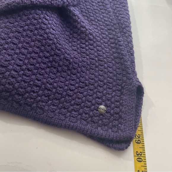 Northern Reflections Sz S Cozy Purple Chunky Knit Cowl Neck Sweater Side Slits - Picture 13 of 14